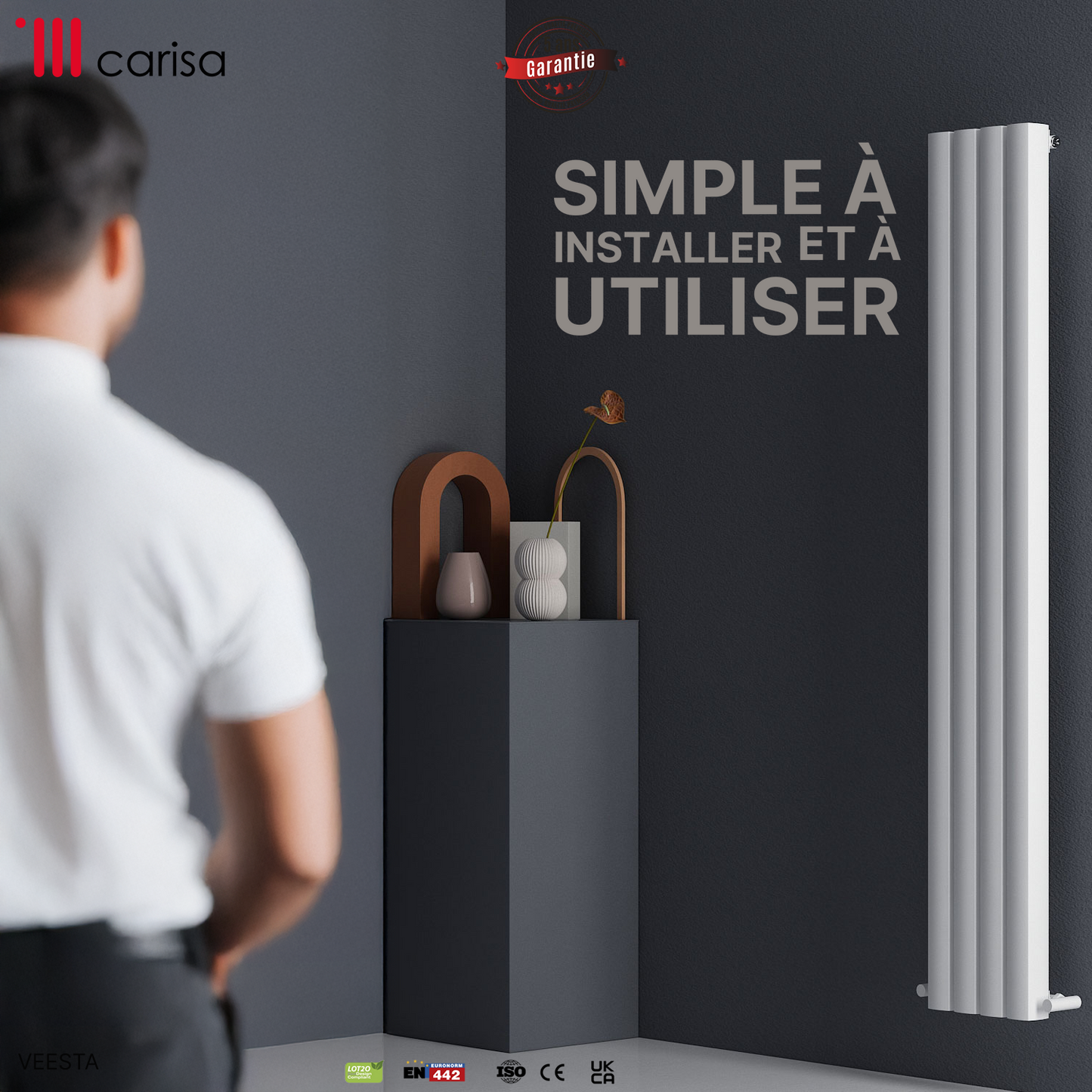 Carisa Vesta Dikey Alüminyum Radyatör Modern Tasarım Beyaz