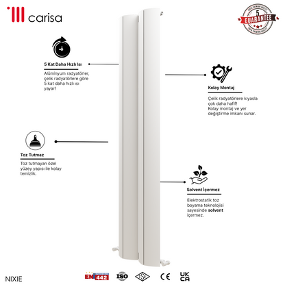 Carisa Nixie Alüminyum Radyatör Beyaz Standart Bağlantı
