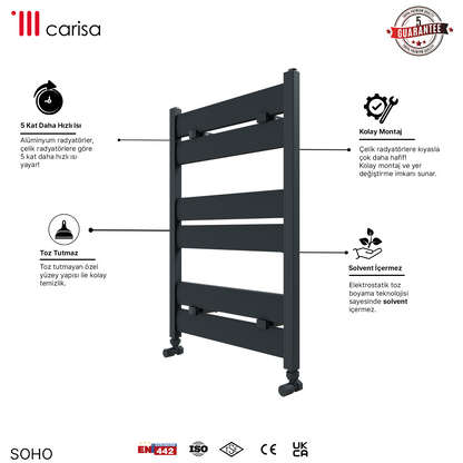 Carisa Soho Alüminyum Havlupan Modern Tasarım Antrasit