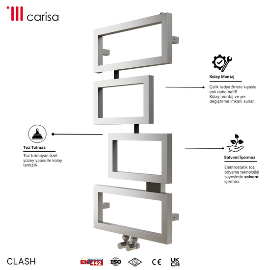 Carisa Clash Paslanmaz Çelik Havlupan Modern Tasarım Satine