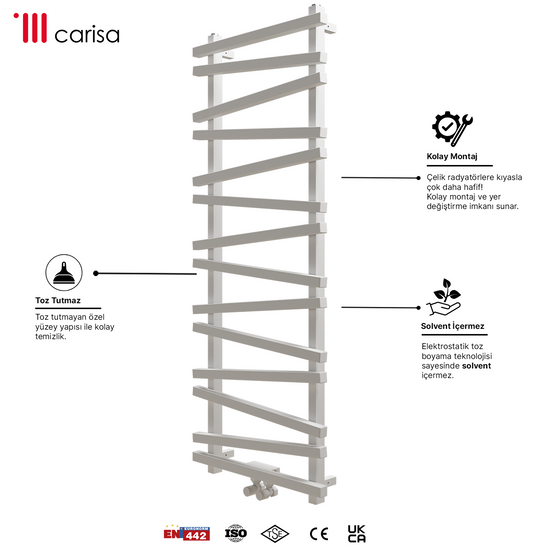 Carisa Vivek Alüminyum Havlupan Modern Tasarım Beyaz