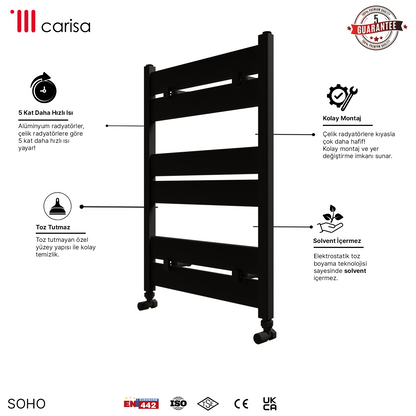 Carisa Soho Alüminyum Havlupan Siyah Standart Bağlantı