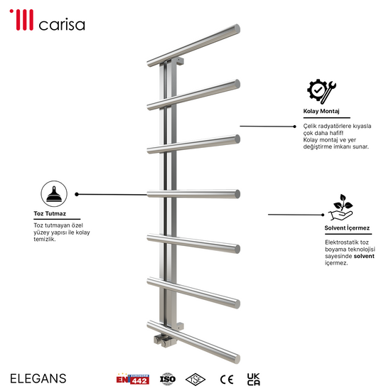 Carisa Elegans Paslanmaz Çelik Havlupan Modern Tasarım Satine