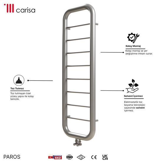 Carisa Paros Paslanmaz Çelik Havlupan Modern Tasarım Satine
