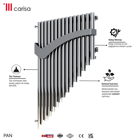 Carisa Pan Paslanmaz Çelik Havlupan Modern Tasarım Ayna Polisaj
