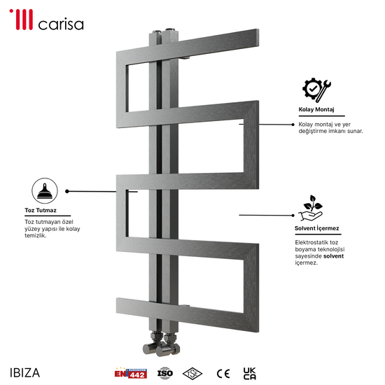 Carisa Ibiza Paslanmaz Çelik Havlupan Modern Tasarım Satine