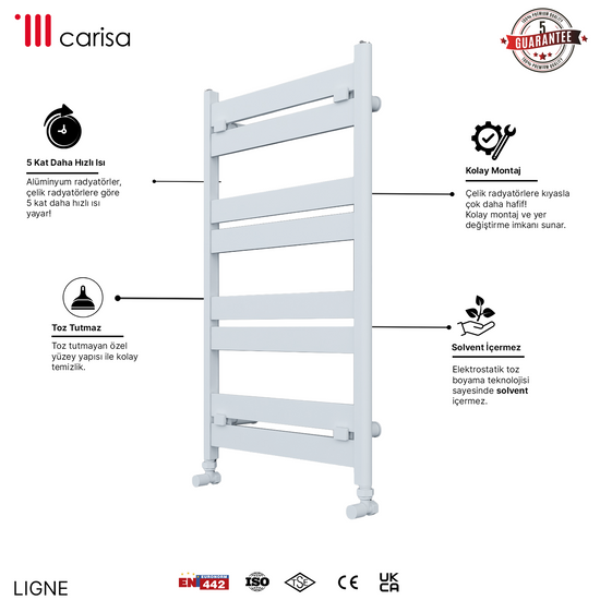 Carisa Ligne Alüminyum Havlupan Modern Tasarım Beyaz