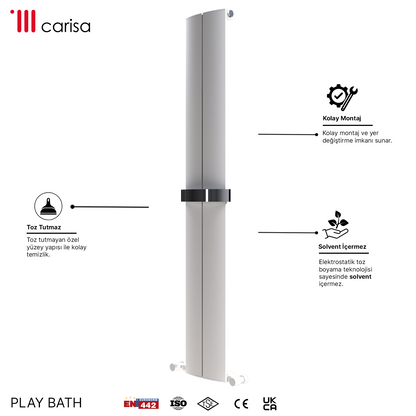 Carisa Play Bath Alüminyum Havlupan Modern Tasarım Beyaz