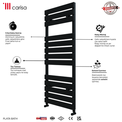 Carisa Plata Bath Alüminyum Havlupan Modern Tasarım Antrasit