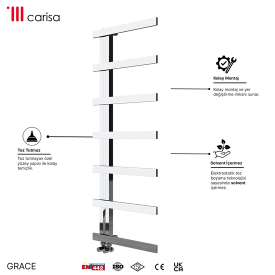 Carisa Grace Paslanmaz Çelik Havlupan Modern Tasarım Ayna Polisaj