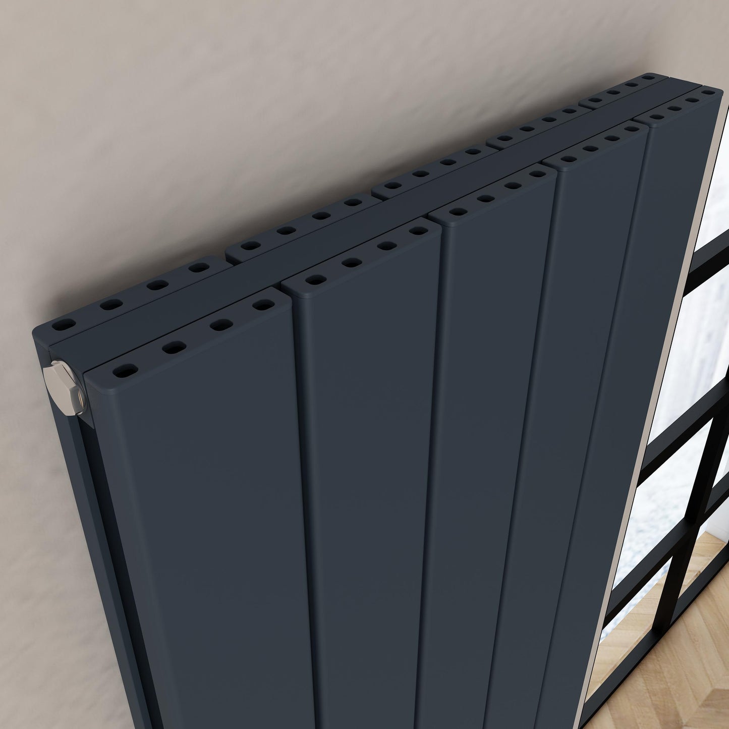 Carisa Angers Double Dikey Alüminyum Radyatör Modern Tasarım Antrasit