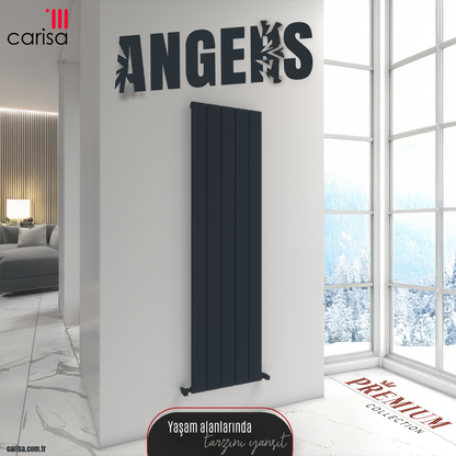 Carisa Angers Double Dikey Alüminyum Radyatör Modern Tasarım Antrasit