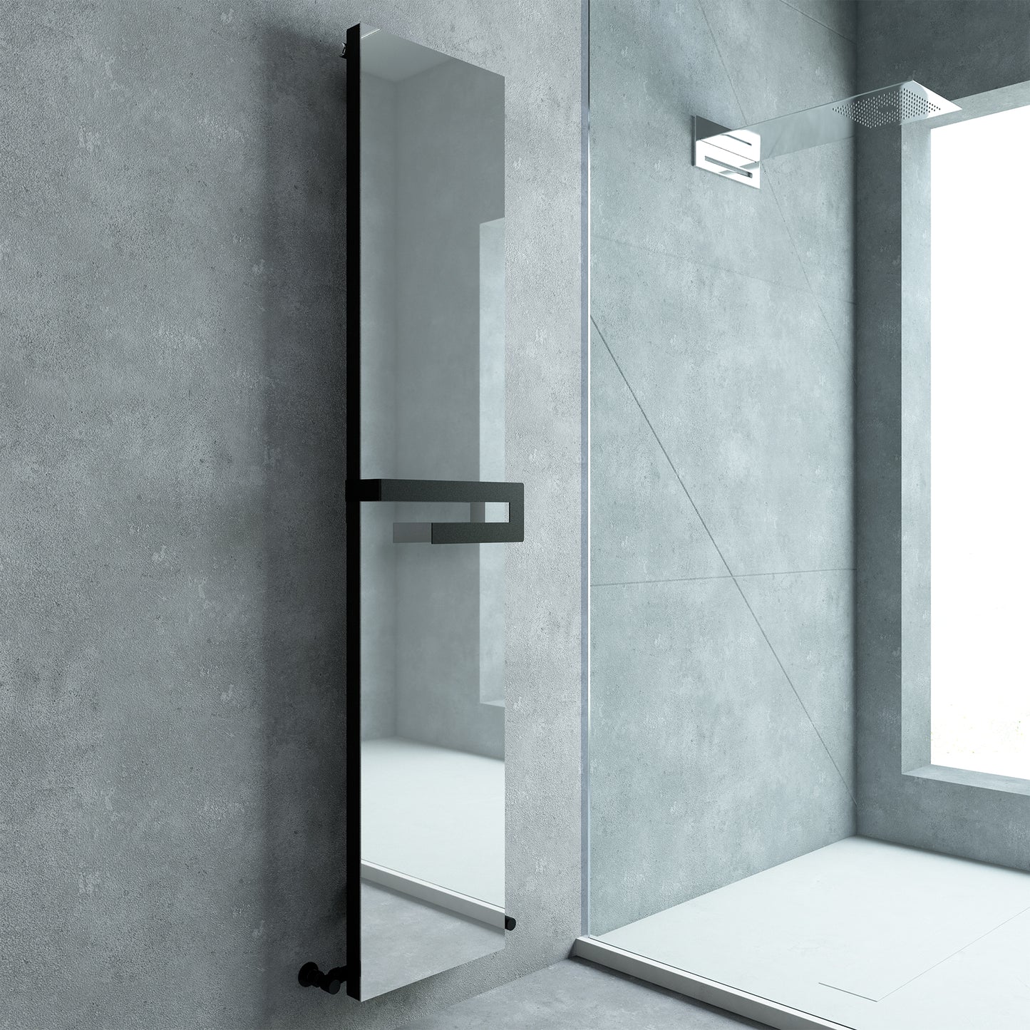 Carisa Elvino Bath Mirror Alüminyum Havlupan Modern Tasarım Siyah