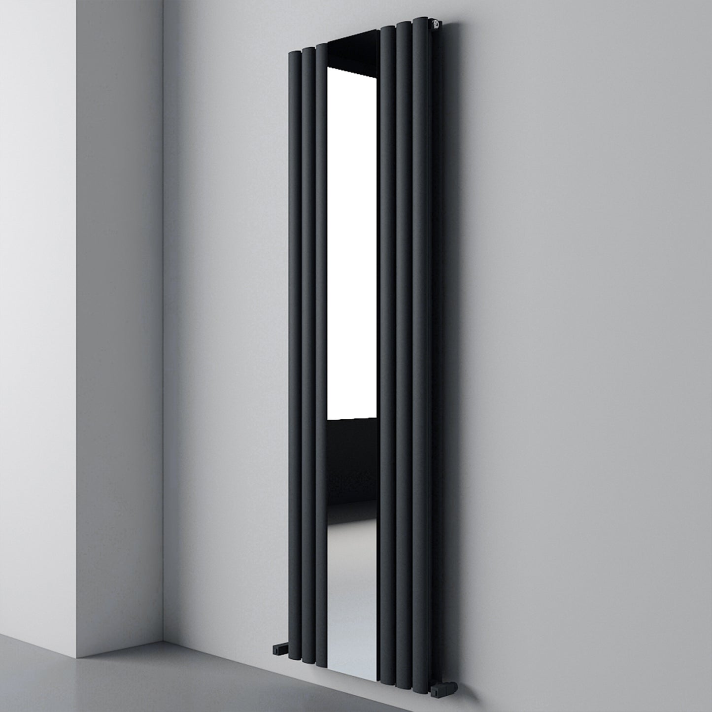 Carisa Tallis Mirror Dikey Alüminyum Radyatör Modern Tasarım Siyah