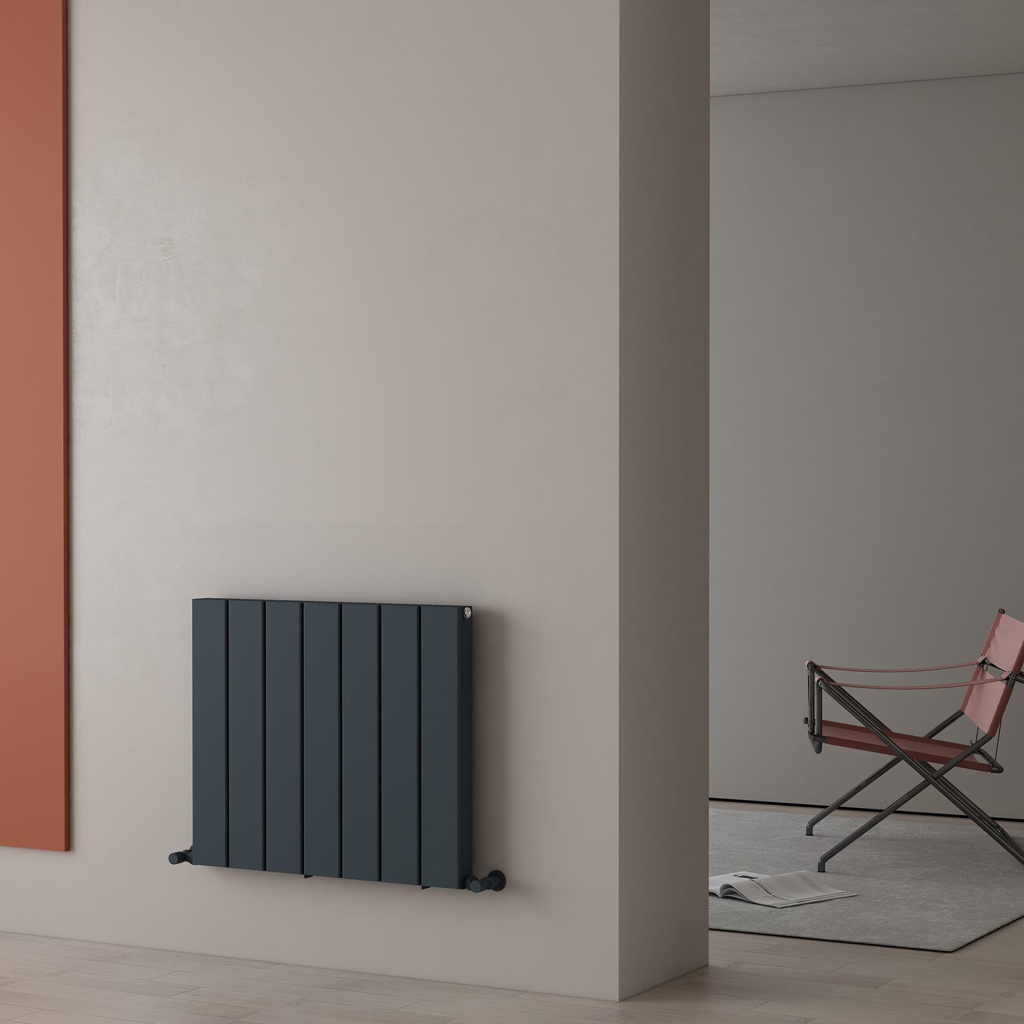 Carisa Angers Double Yatay Alüminyum Radyatör Modern Tasarım Antrasit