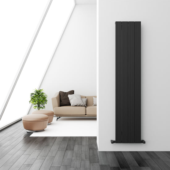 Carisa Monza Double Dikey Alüminyum Radyatör Modern Tasarım Siyah