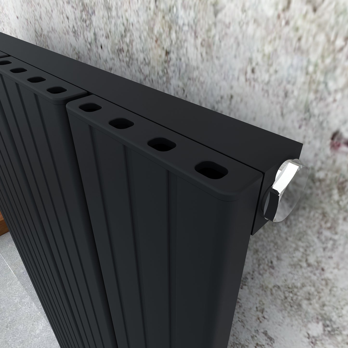 Carisa Chambord Yatay Alüminyum Radyatör Modern Tasarım Siyah