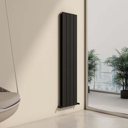 Carisa Chambord Double (Reverse Side Angers) Dikey Alüminyum Radyatör Modern Tasarım Siyah