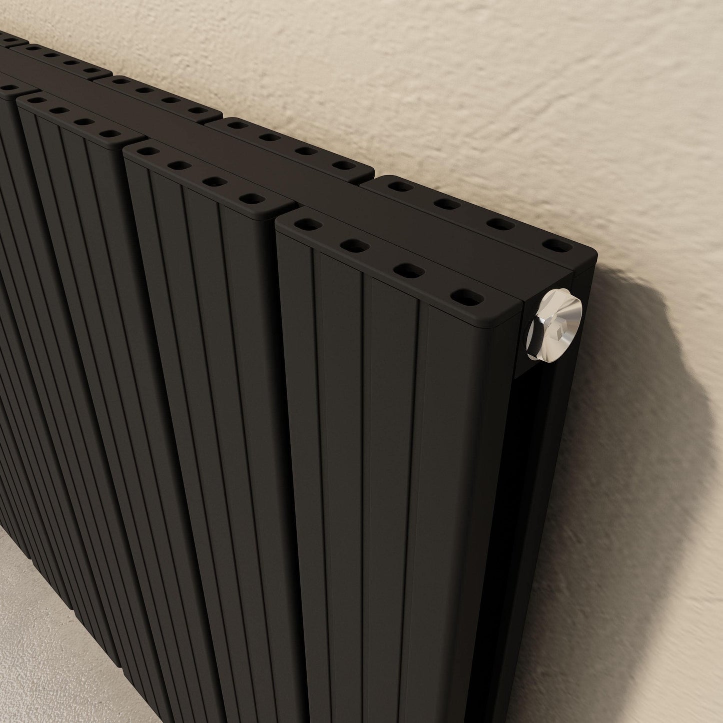 Carisa Chambord Double (Reverse Side Angers) Dikey Alüminyum Radyatör Modern Tasarım Siyah
