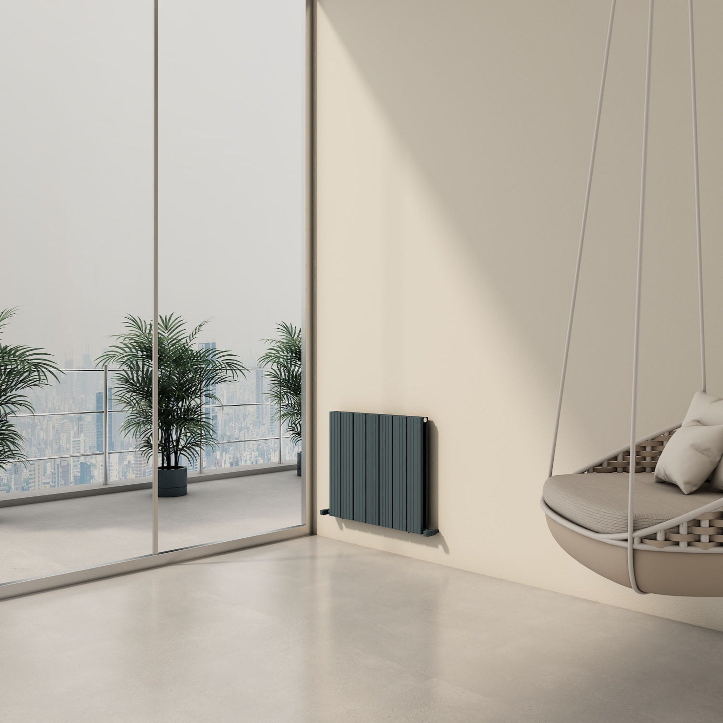 Carisa Chambord Double Yatay Alüminyum Radyatör Modern Tasarım Antrasit