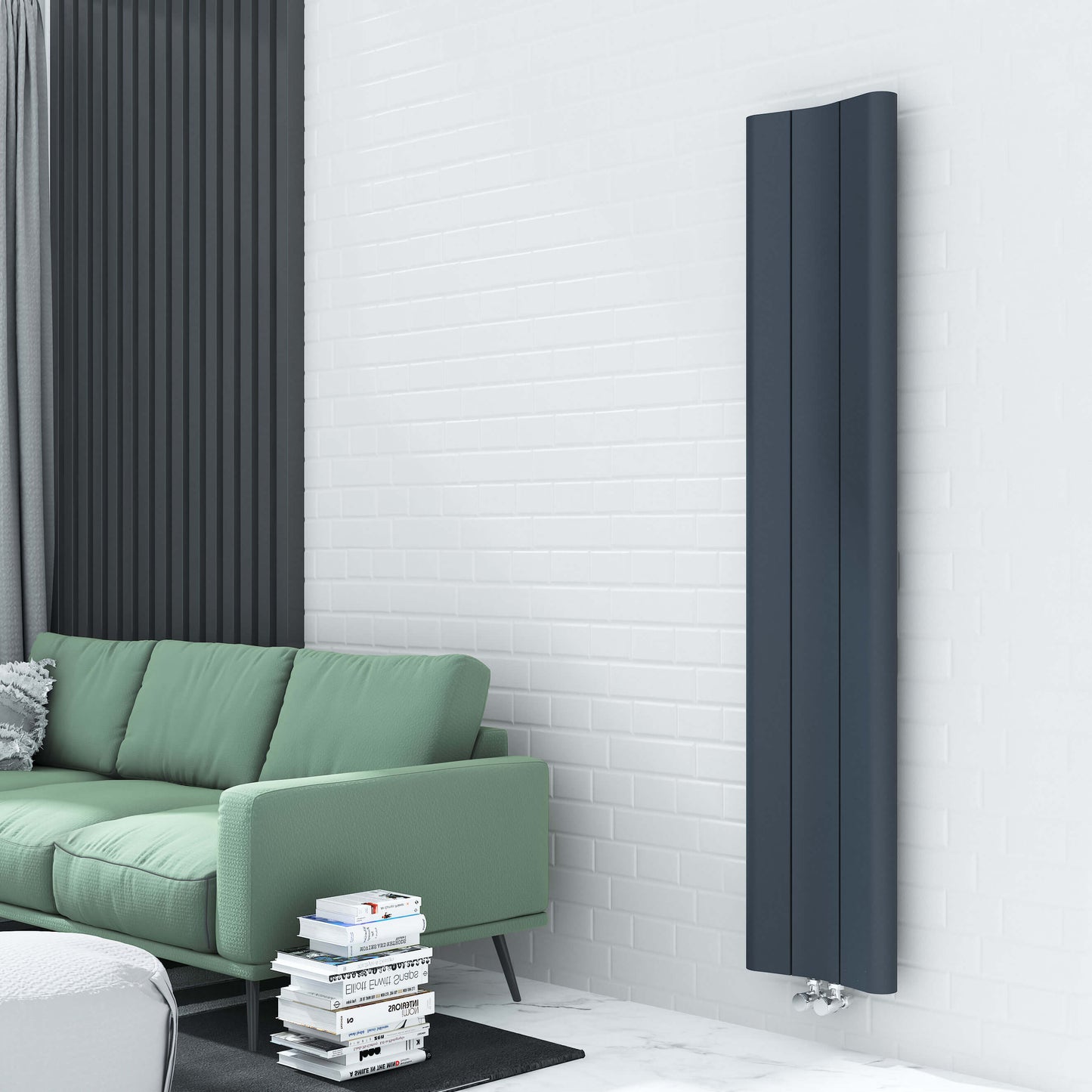 Carisa Curvy Dikey Alüminyum Radyatör Modern Tasarım Antrasit