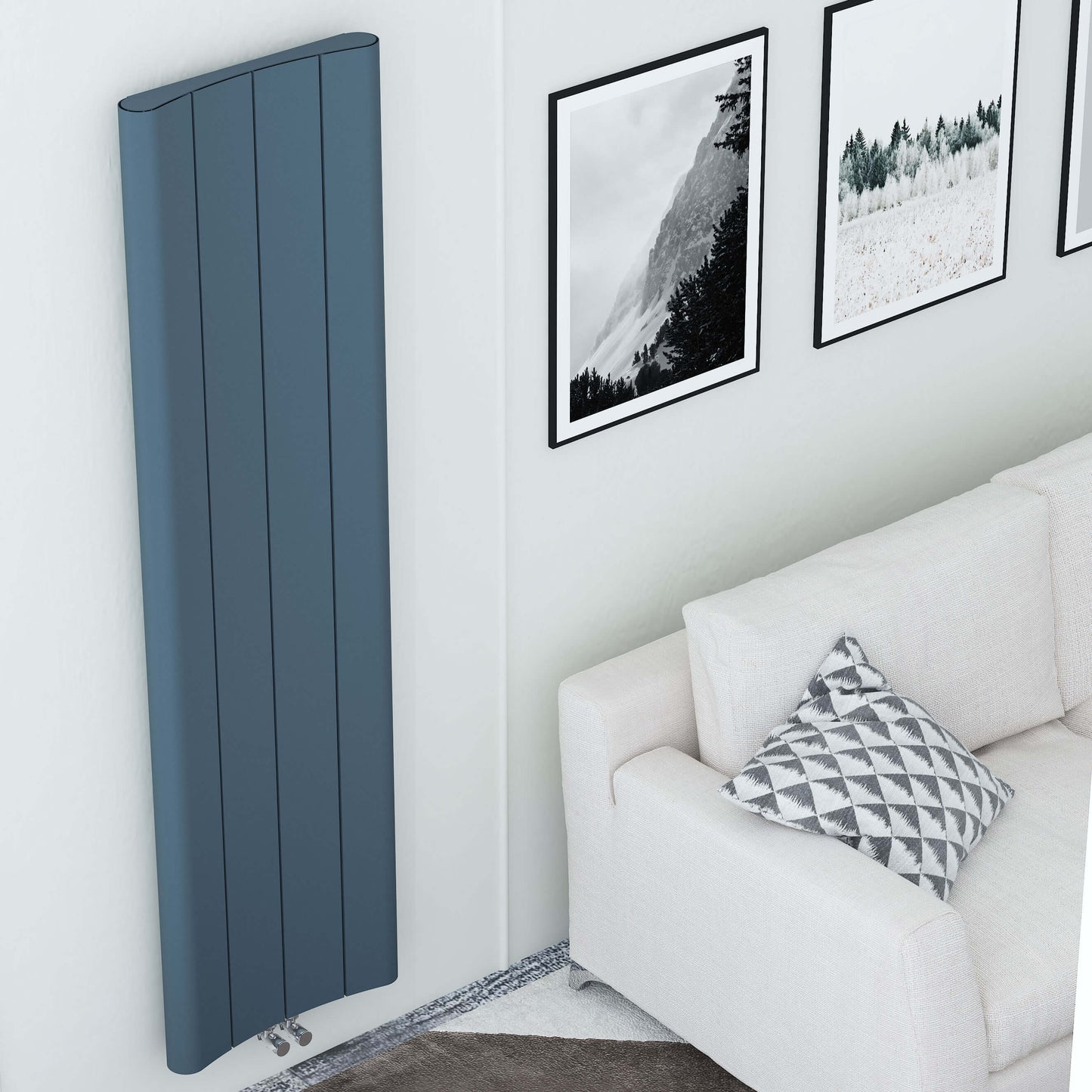 Carisa Curvy Dikey Alüminyum Radyatör Modern Tasarım Antrasit