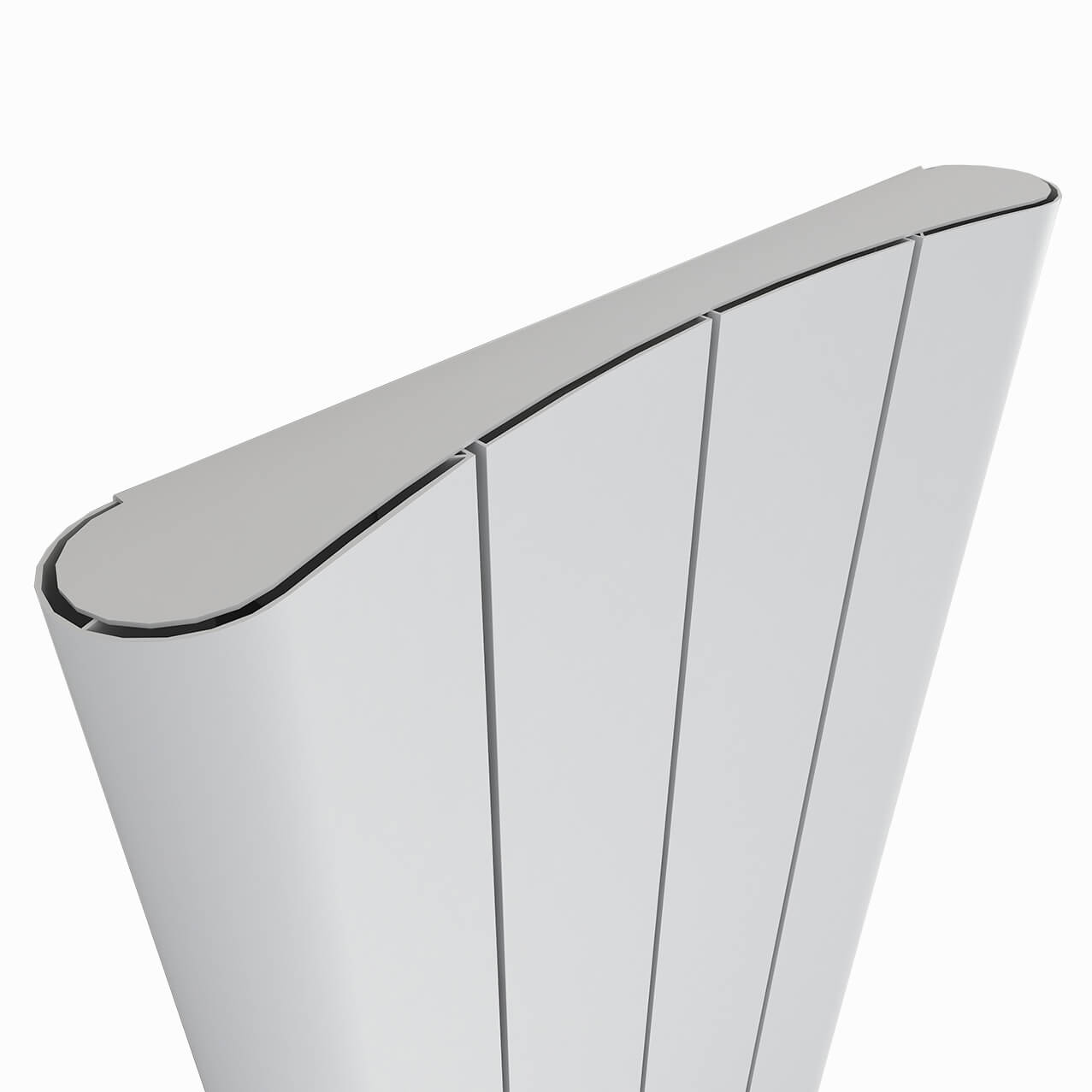 Carisa Curvy Dikey Alüminyum Radyatör Modern Tasarım Beyaz