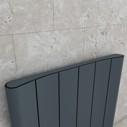 Carisa Curvy Yatay Alüminyum Radyatör Modern Tasarım Antrasit