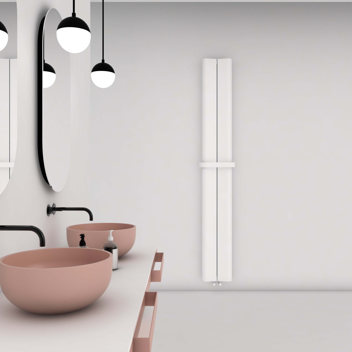 Carisa Curvy Bath Alüminyum Havlupan Modern Tasarım Beyaz