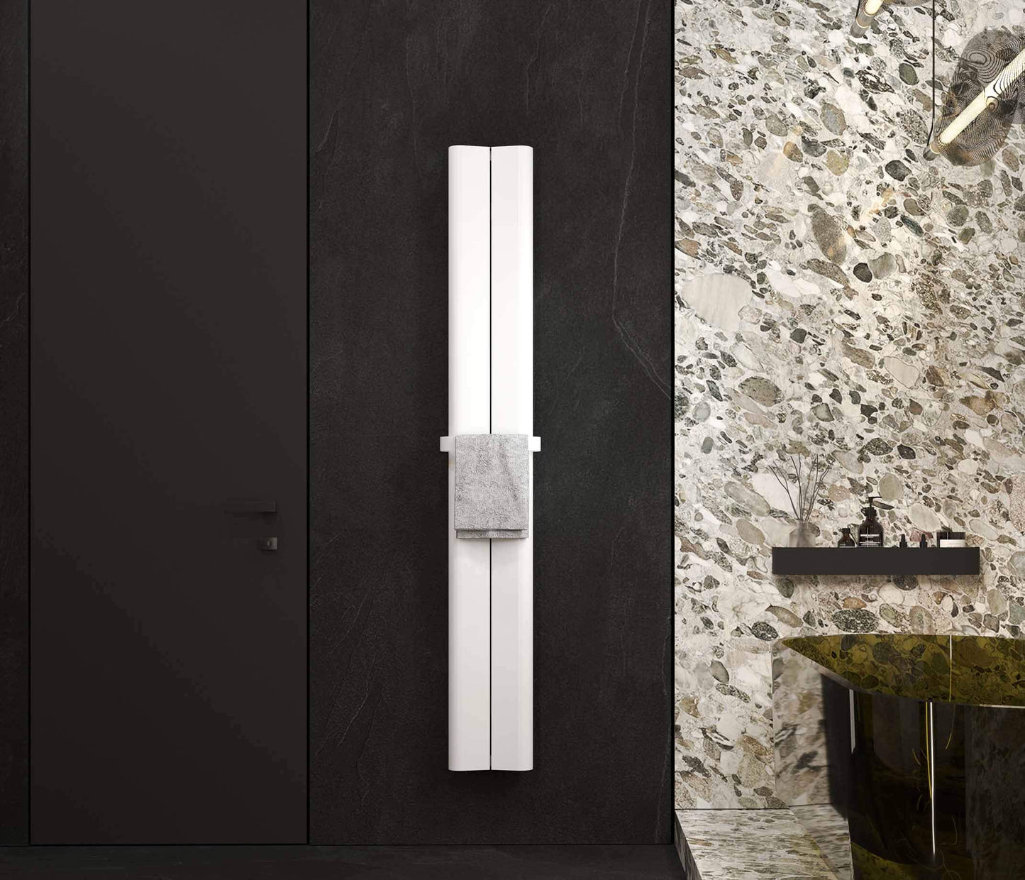 Carisa Curvy Bath Alüminyum Havlupan Modern Tasarım Beyaz