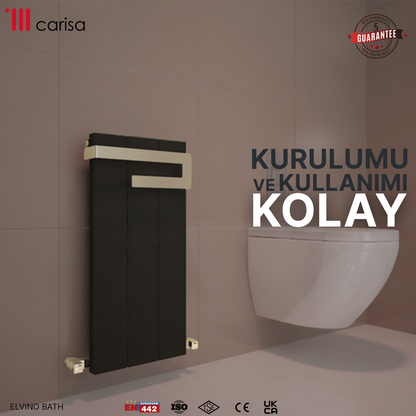 Carisa Elvino Bath Alüminyum Havlupan Modern Tasarım Siyah