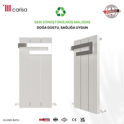 Carisa Elvino Bath Alüminyum Havlupan Modern Tasarım Beyaz