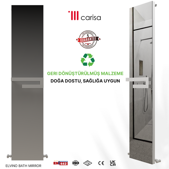 Carisa Elvino Bath Mirror Alüminyum Havlupan Modern Tasarım Beyaz