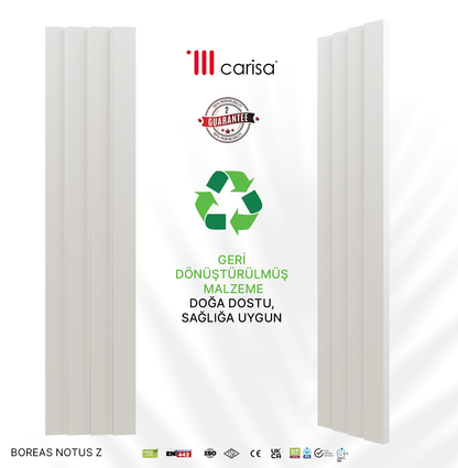 Carisa Notus Z Dikey Elektrikli Radyatör Modern Tasarım Beyaz