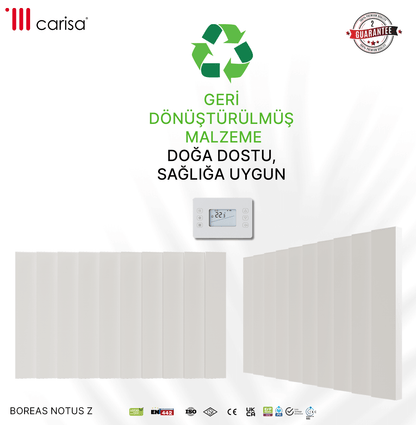 Carisa Notus Z Yatay Elektrikli Radyatör Modern Tasarım Beyaz