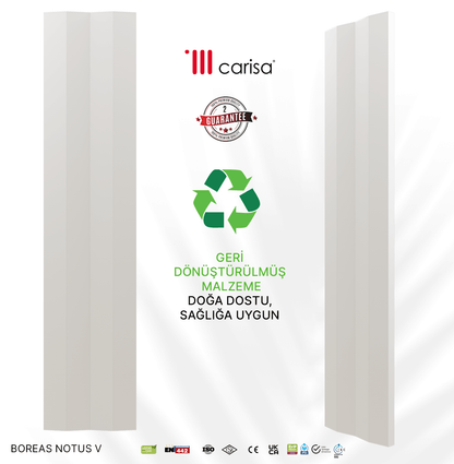 Carisa Notus V Dikey Elektrikli Radyatör Modern Tasarım Beyaz