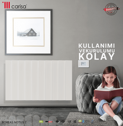 Carisa Notus Z Yatay Elektrikli Radyatör Modern Tasarım Beyaz