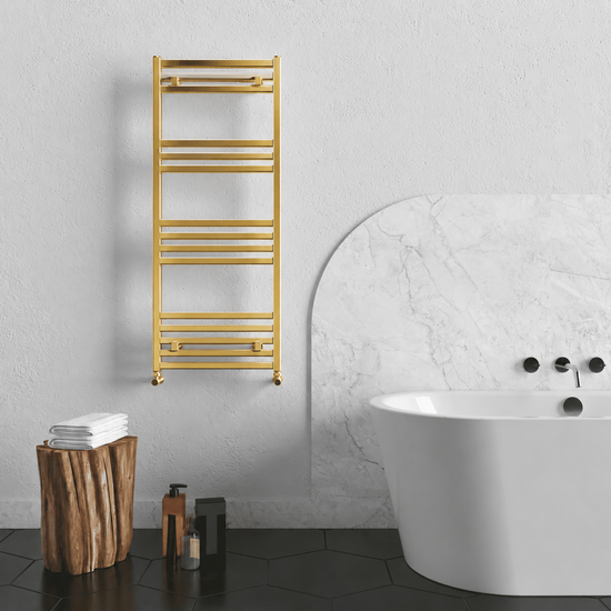 Carisa FAME 0425*0700*10/METALİK GOLD/STD.BAĞL.(İKİ YAN ALT-ÜST ÇAPRAZ)/ALM.HAVLUPAN/BANYO RADYATÖRÜ - Carisa