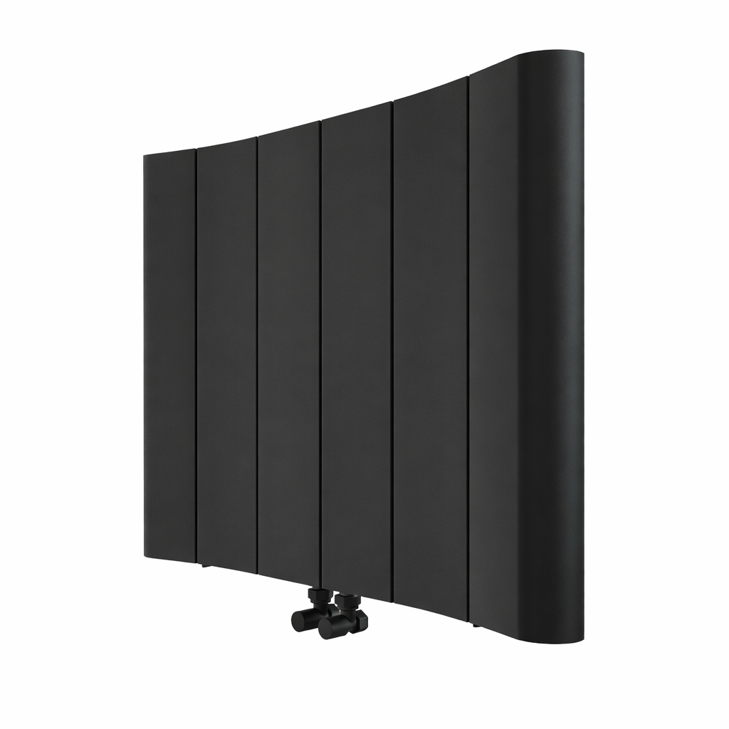 Carisa Curvy Yatay Alüminyum Radyatör Modern Tasarım Siyah