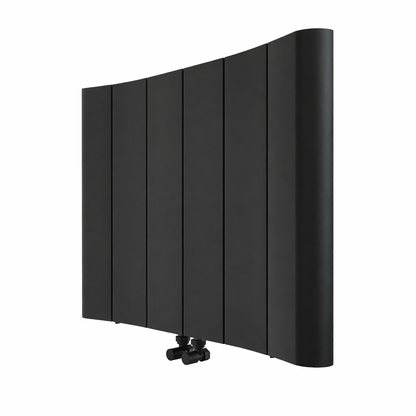 Carisa Curvy Yatay Alüminyum Radyatör Modern Tasarım Siyah