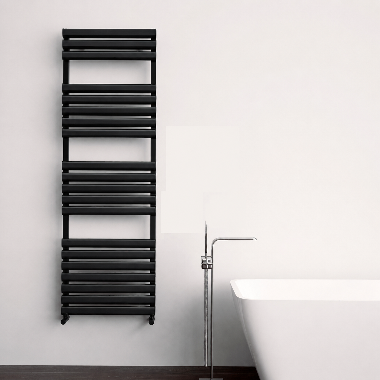 Carisa TALLIS BATH 0826*0500*10/RAL 9005 KUMLU SİYAH/STANDART BAĞLANTI(İKİ YAN-ALT-ÜST-ÇAPRAZ)/ALÜMİNYUM HAVLUPAN/BANYO RADYATÖRÜ
