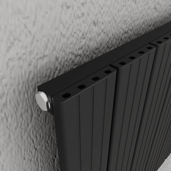 Carisa Chambord Double (Reverse Side Angers) Dikey Alüminyum Radyatör Modern Tasarım Siyah