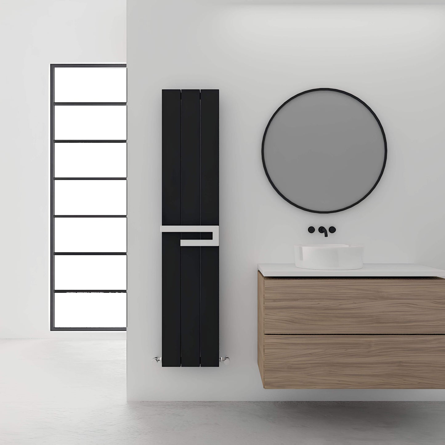 Carisa Elvino Bath Mirror Alüminyum Havlupan Modern Tasarım Siyah