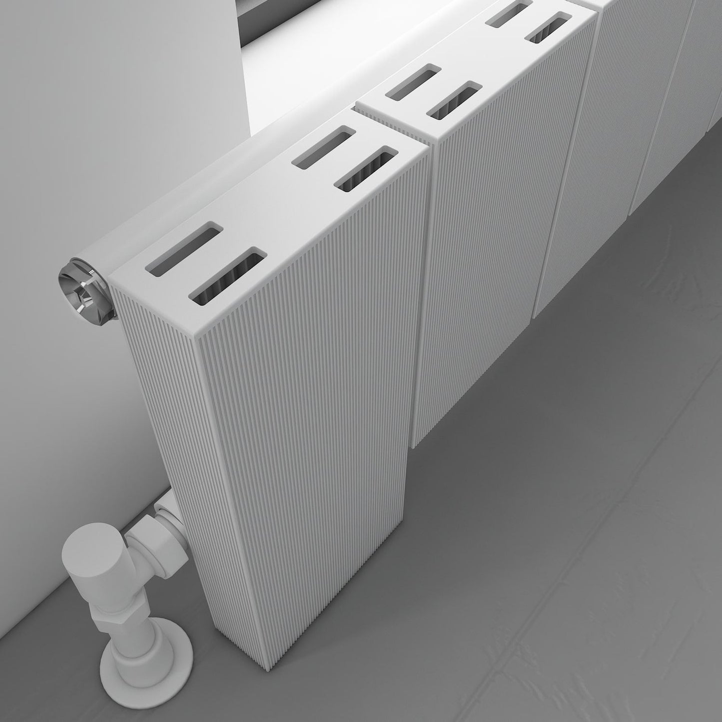 Carisa Elvino Floor Yatay Alüminyum Radyatör Modern Tasarım Beyaz