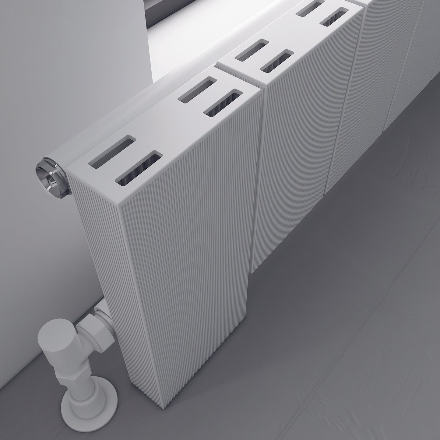 Carisa Elvino Floor Yatay Alüminyum Radyatör Modern Tasarım Beyaz
