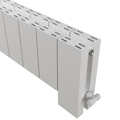 Carisa Elvino Floor Yatay Alüminyum Radyatör Modern Tasarım Beyaz