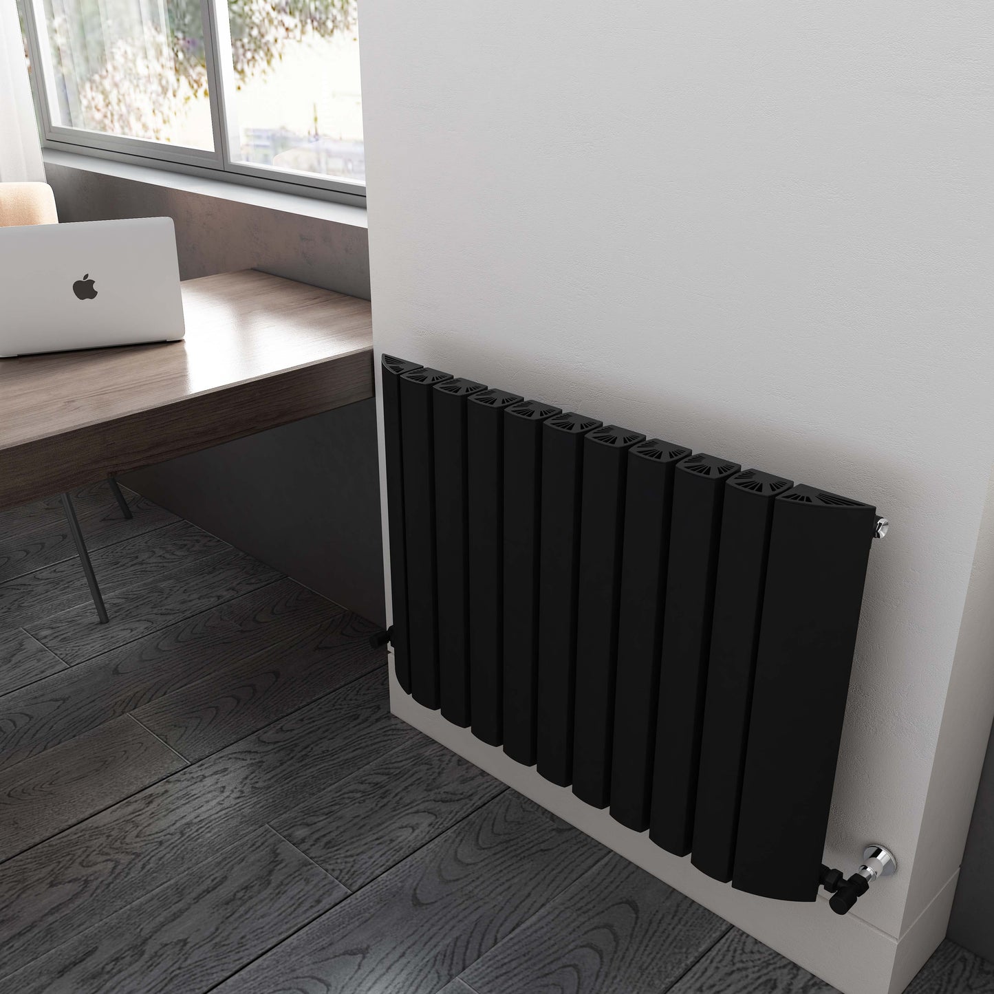 Carisa Gaia Yatay Alüminyum Radyatör Modern Tasarım Siyah