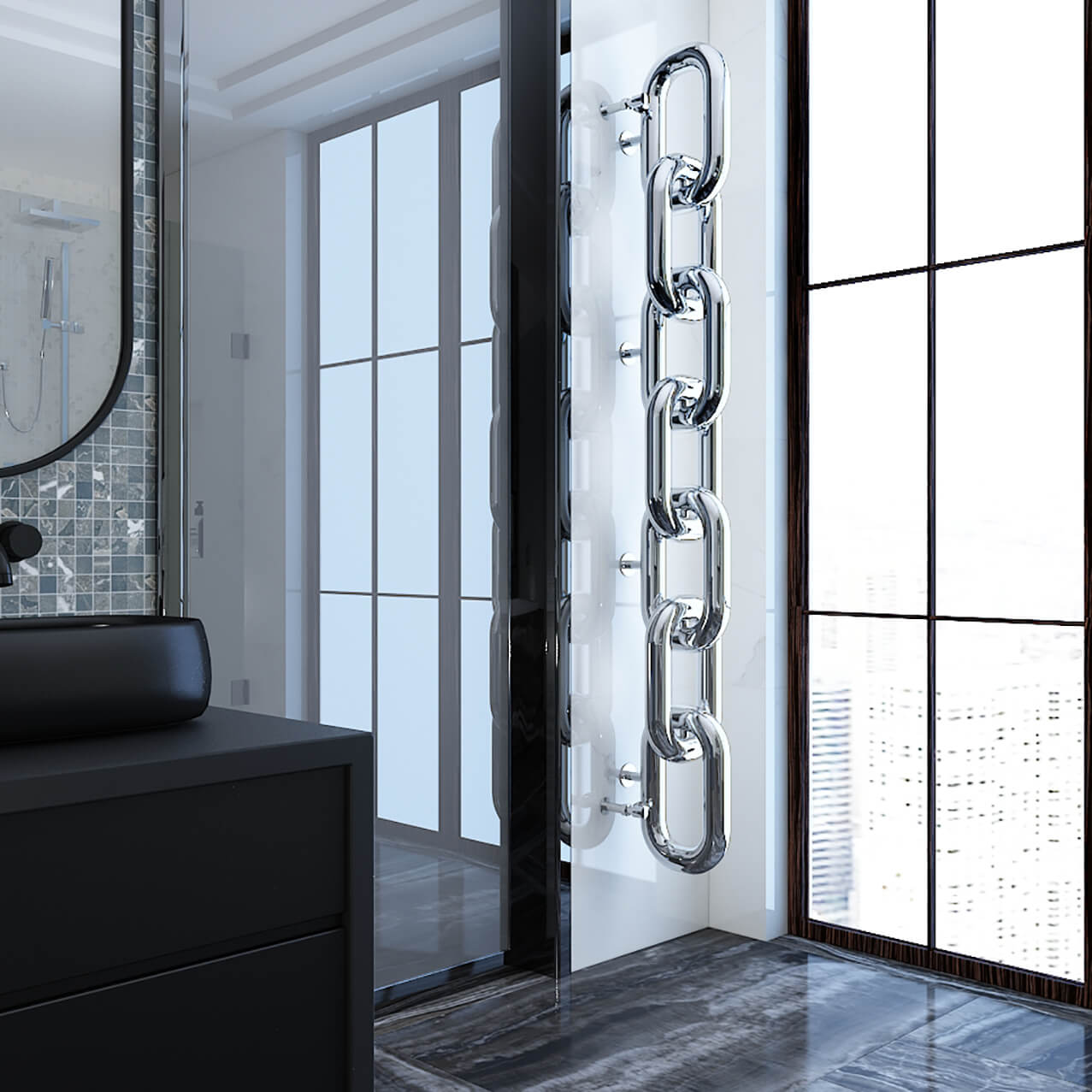 Carisa Link Dikey Paslanmaz Çelik Radyatör Modern Tasarım Ayna Polisaj