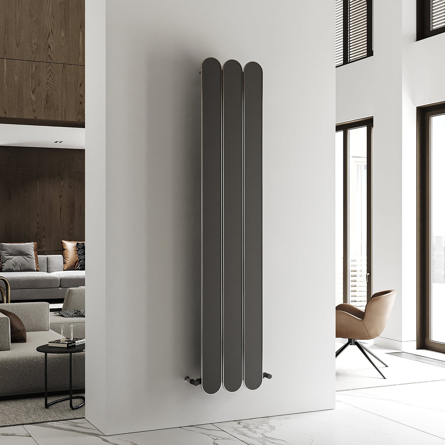 Carisa Magico Dikey Alüminyum Radyatör Modern Tasarım Siyah