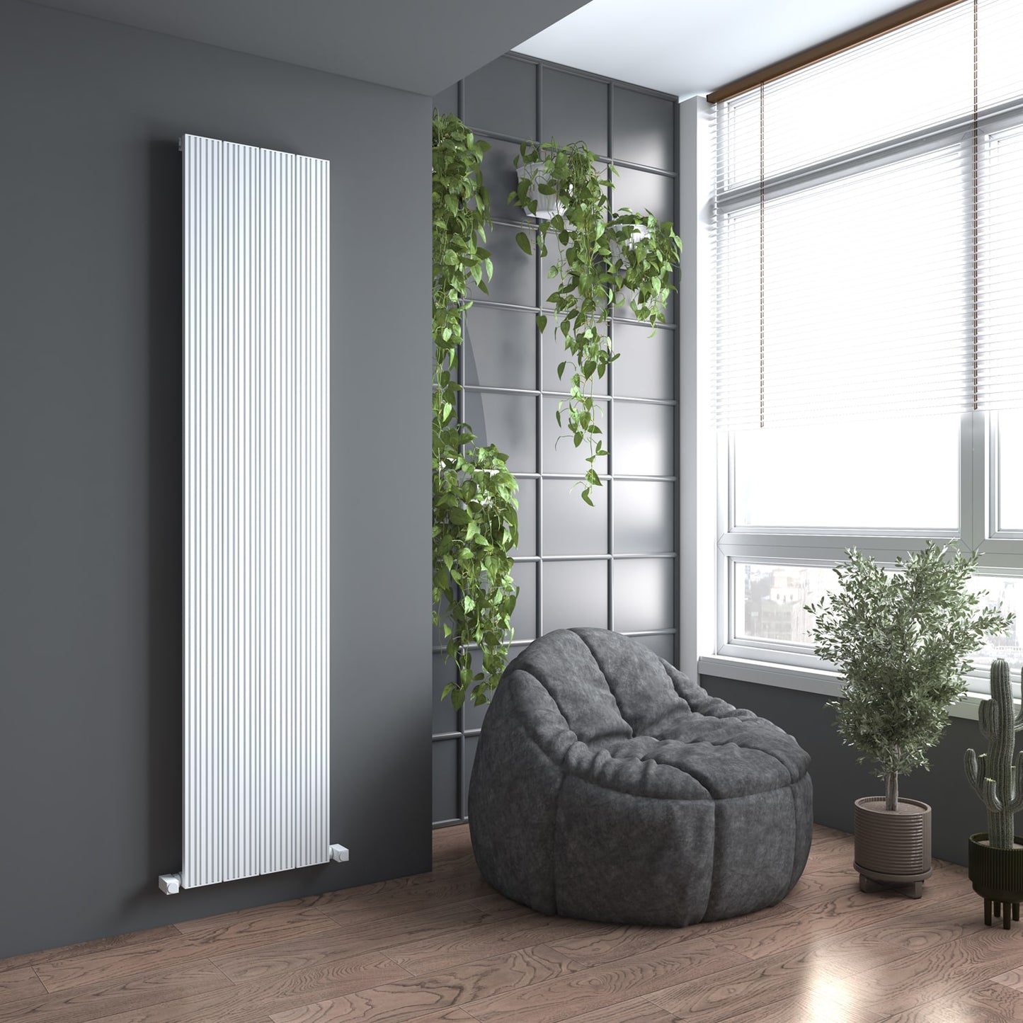Carisa Monza Double Dikey Alüminyum Radyatör Modern Tasarım Beyaz